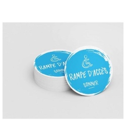Adhésif design pour carillon d'appel rampe d'accès - Bleu