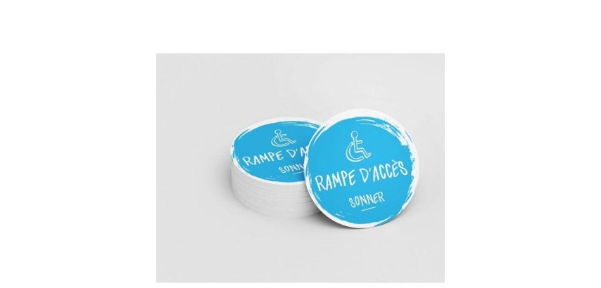 Adhésif design pour carillon d'appel rampe d'accès - Bleu