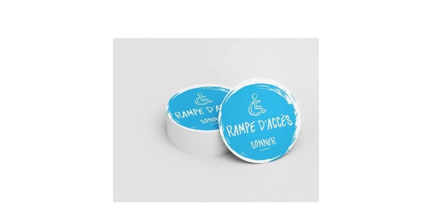 Adhésif design pour carillon d'appel rampe d'accès - Bleu