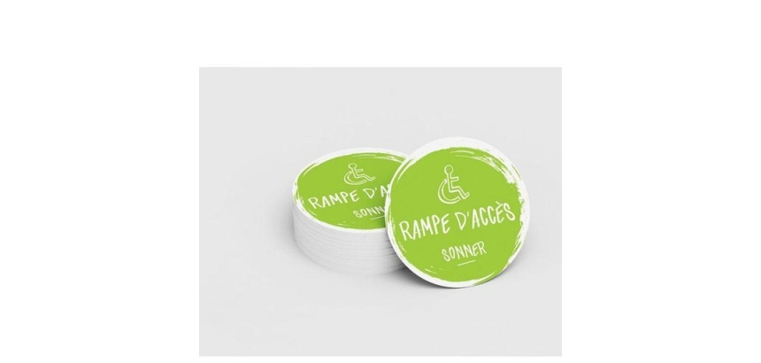Adhésif design pour carillon d'appel rampe d'accès - Vert