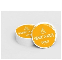 Adhésif design pour sonnette d'appel rampe d'accès - jaune