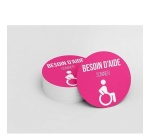Autocollant rose pour carillon d'appel - Besoin d'aide - Rose