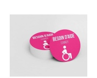 Autocollant rose pour carillon d'appel - Besoin d'aide - Rose