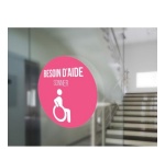Autocollant rose pour carillon d'appel - Besoin d'aide - Rose