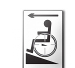 Plaque en relief et en braille - Symbole Handicapé flèche gauche Couleur:Bleu