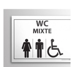 Plaque gravée Mixte WC + personnes Handicapées