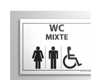 Plaque gravée Mixte WC + personnes Handicapées