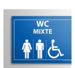 Plaque gravée Mixte WC + personnes Handicapées
