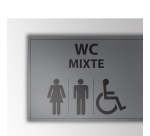Plaque gravée Mixte WC + personnes Handicapées