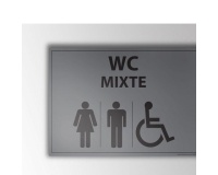 Plaque gravée Mixte WC + personnes Handicapées