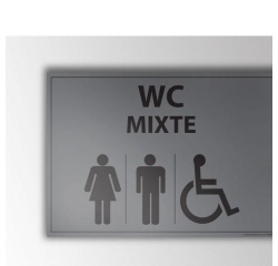 Plaque gravée Mixte WC + personnes Handicapées