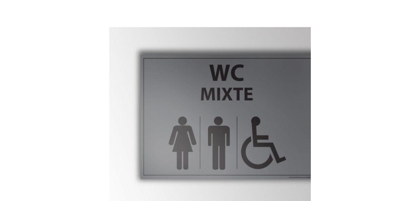 Plaque gravée Mixte WC + personnes Handicapées