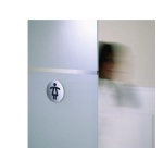 Plaque de porte - Toilettes Dames - diam : 83mm - acier