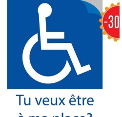 Autocollant - Tu veux être à ma place ?  (Vinyle souple autocollant)