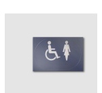 Panneau picto Handicapé + FEMME - relief et braille