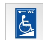 Panneau braille WC picto Handicapé + flèche droite Type:Flèche droite -  (Bleu, Droite)