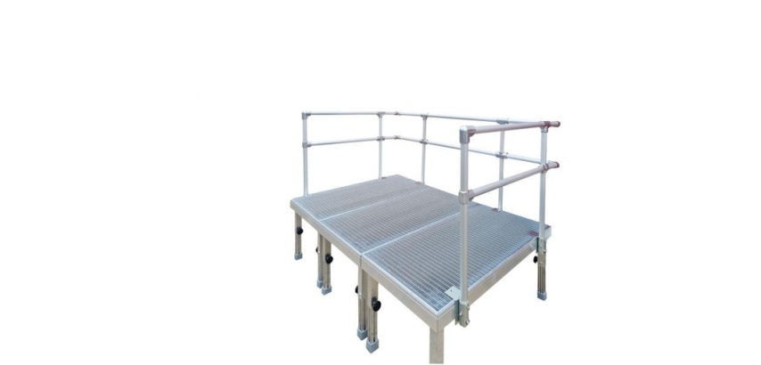 Roll-a-ramp Plateforme en U 225 x 150 cm avec mains courantes
