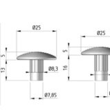 Clou Podotactile à Sceller INGENO - Inox A2/304 Noir  (1 Unité, Tige courte)