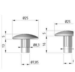 Clou Podotactile à Sceller INGENO - Inox A2/304 Noir