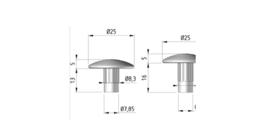 Clou Podotactile à Sceller INGENO - Inox A2/304 Noir
