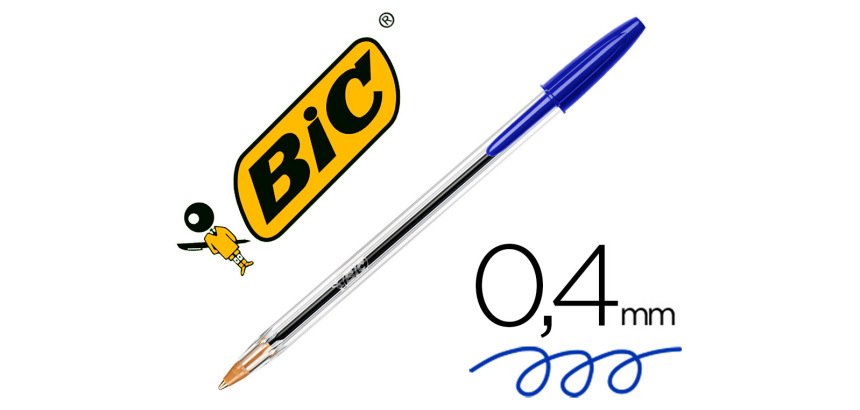Boligrafo bic cristal original tinta azul bolsa de 5 unidades