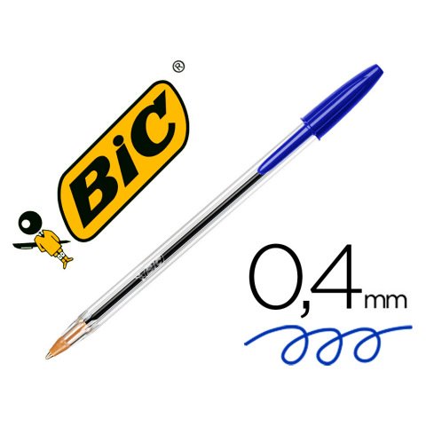 Boligrafo bic cristal original tinta azul bolsa de 5 unidades