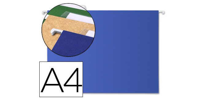 Carpetas colgantes para cajones Azul 24 x 32 cm A4 Liderpapel lomo V