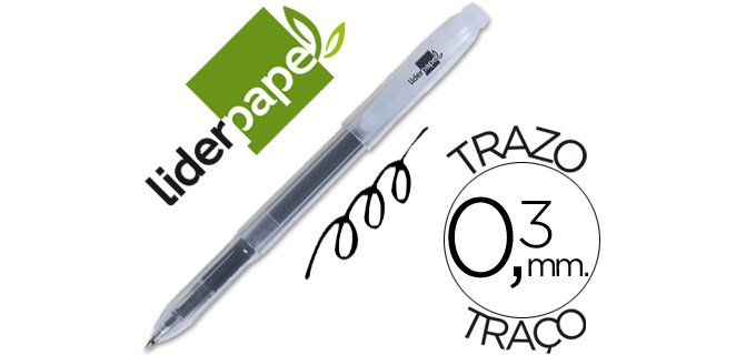 Boligrafo liderpapel super gel punta 0,5 mm negro