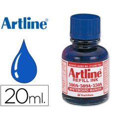 Tinta artline azul para rotulador pizarra blanca EK-500 frasco de 20 ml