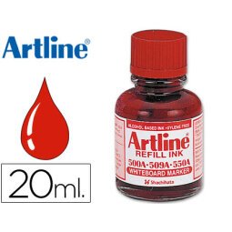 Tinta artline rojo para rotulador pizarra blanca EK-500 frasco de 20 ml