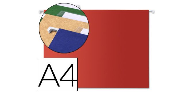 Carpetas colgantes para cajones Roja 32 x 24 cm A4 Liderpapel Lomo V