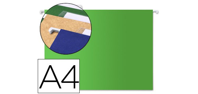 Carpeta colgante para cajones Verde 32 x 24 cm A4 Kraft Liderpapel Lomo en V