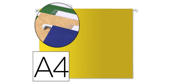 Carpeta colgante para cajones amarilla 32 x 24 cm A4 liderpapel Lomo en V