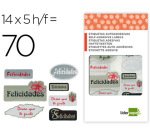 Etiqueta liderpapel adhesiva felicidades / deseo que te guste sobre de 70 unidades