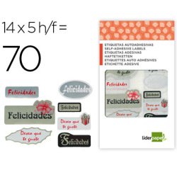 Etiqueta liderpapel adhesiva felicidades / deseo que te guste sobre de 70 unidades