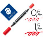 Rotulador staedtler lumocolor permanente duo 348 rojo punta f 0,6 mm punta m 1,5 mm