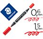 Rotulador staedtler lumocolor permanente duo 348 rojo punta f 0,6 mm punta m 1,5 mm