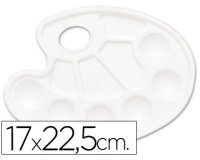 Paleta plástico Lidercolor  ovalada 10 huecos diestros tamaño 17x22,5cm
