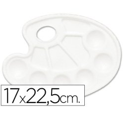 Paleta plástico Lidercolor  ovalada 10 huecos diestros tamaño 17x22,5cm