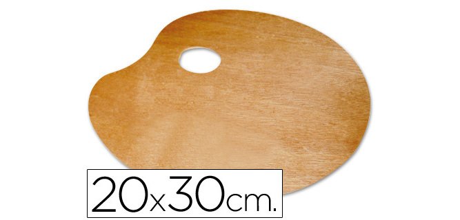 Paleta madera liderpapel ovalada tamaño 20x30 cm grosor 0,3 cm