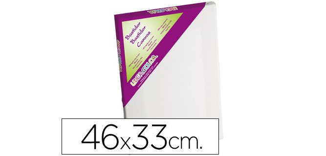 Bastidor liderpapel 8p lienzo grapado trasero algodon 100% marco pawlonia 1,8x3,8 cm bordes madera 46x33 cm