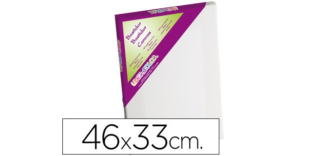 Bastidor liderpapel 8p lienzo grapado trasero algodon 100% marco pawlonia 1,8x3,8 cm bordes madera 46x33 cm