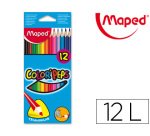 Lapices de colores maped triangulares caja de 12 unidades colores surtidos
