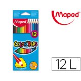 Lapices de colores maped triangulares caja de 12 unidades colores surtidos