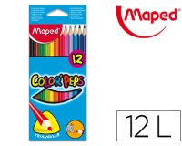 Lapices de colores maped triangulares caja de 12 unidades colores surtidos