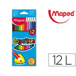 Lapices de colores maped triangulares caja de 12 unidades colores surtidos