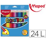 Lapices de colores maped triangulares caja de 24 unidades colores surtidos