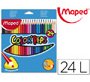 Lapices de colores maped triangulares caja de 24 unidades colores surtidos
