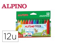 Lapices cera alpinotrix triangulares caja 12 colores