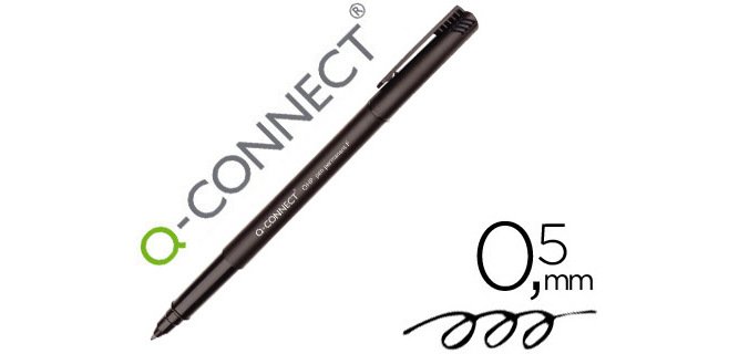Rotulador q-connect retroproyeccion punta fibra super fina redonda 0,5 mm permanente negro